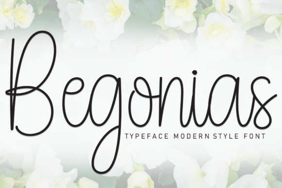 Begonias Font for Crafters and Designers